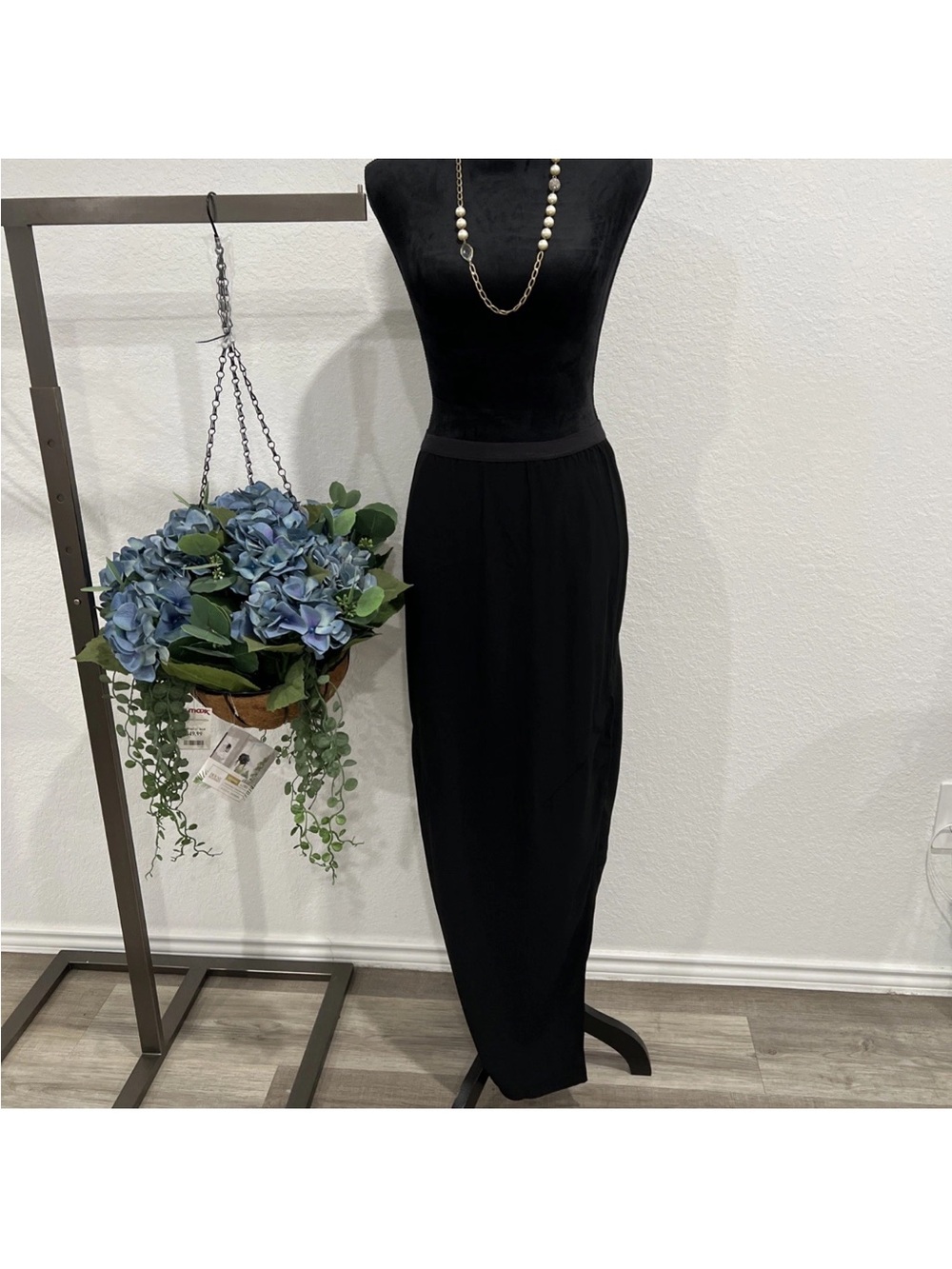 Rick Owens Black Maxi Dress with Clean Column Silhouette